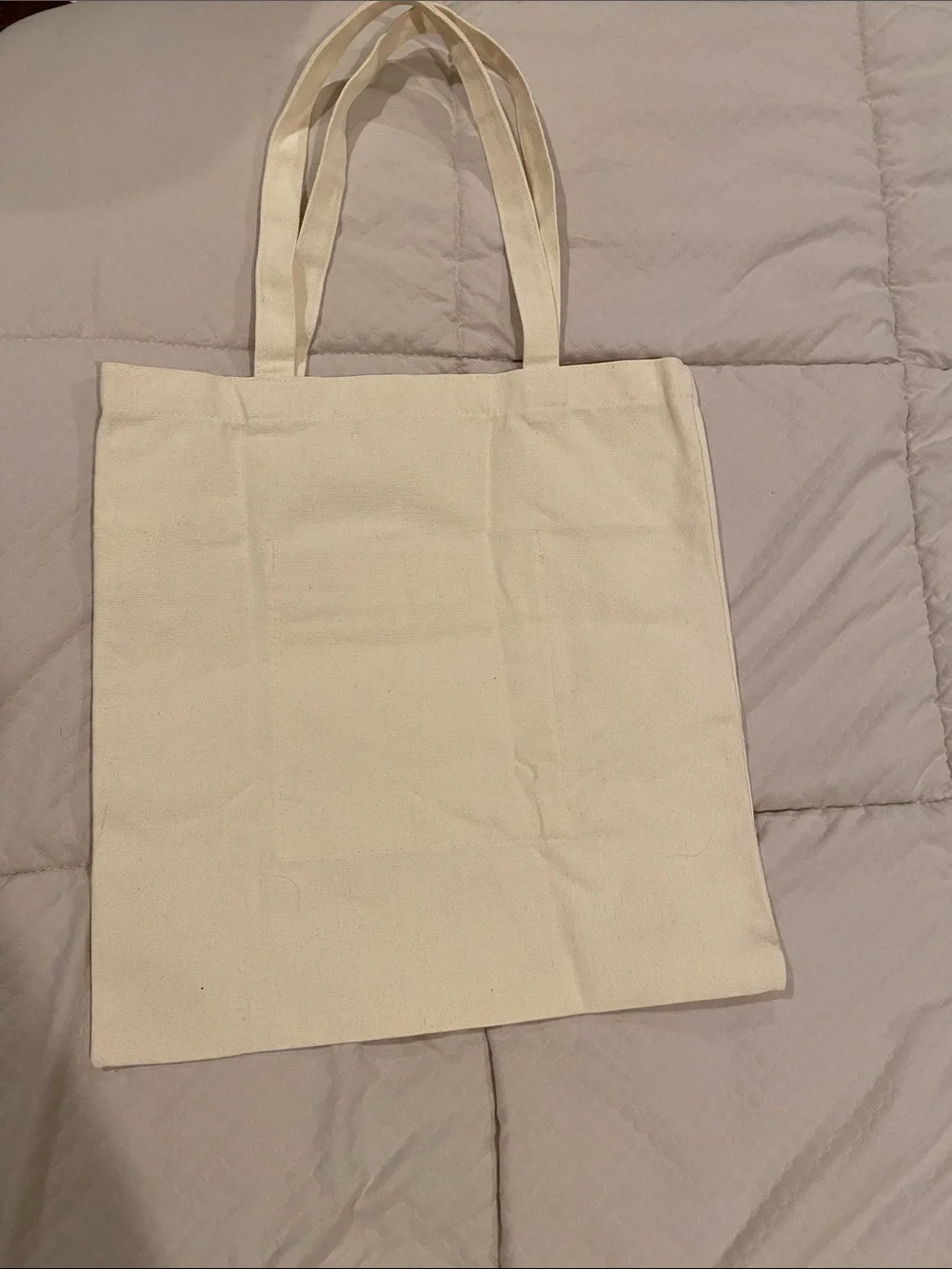 Cream Canvas Tote with Pink Floral 'M' Monogram